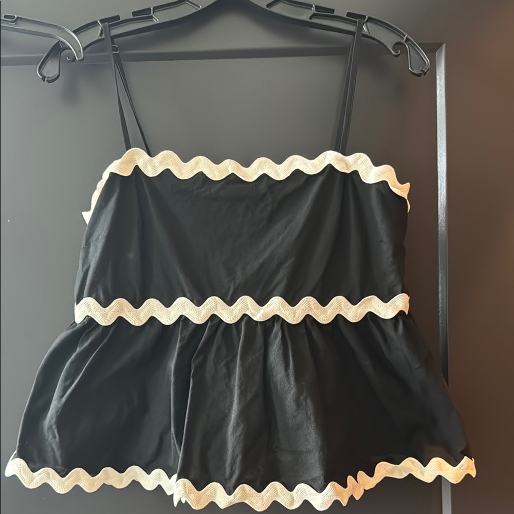 Black and Cream Camisole Top